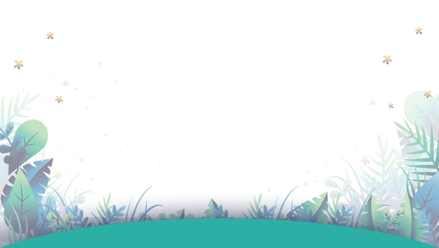 A vibrant scene with trees and characters