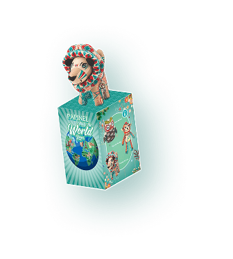 PAPINEE World product box with a character